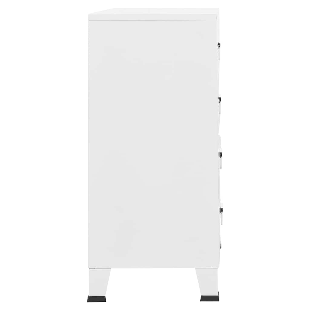 Cómoda industrial 78x40x93 cm metal branco