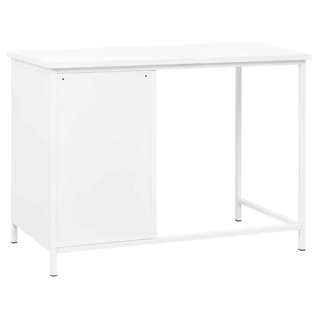 Secretária industrial c/ gavetas 105x52x75 cm aço branco