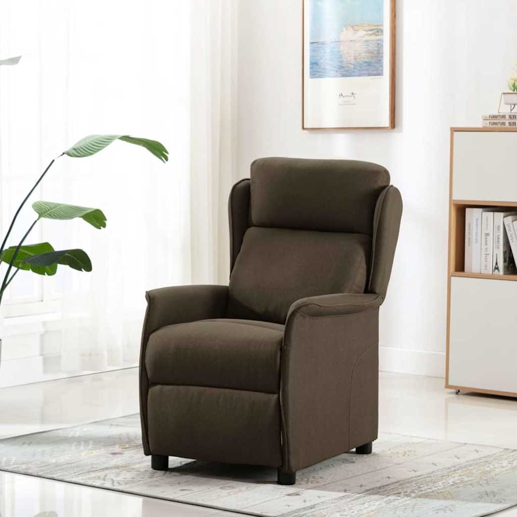 Poltrona reclinável Castanho 67.5 x 93.5 x 101.5 cm tecido