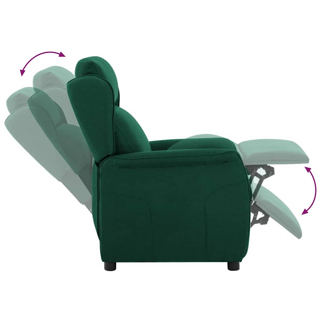 Poltrona reclinável Verde-escuro 67.5 x 93.5 x 101.5 cm tecido