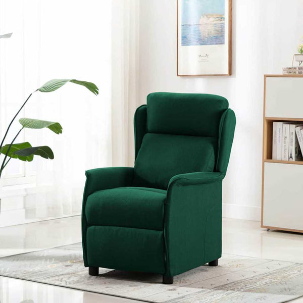 Poltrona reclinável Verde-escuro 67.5 x 93.5 x 101.5 cm tecido