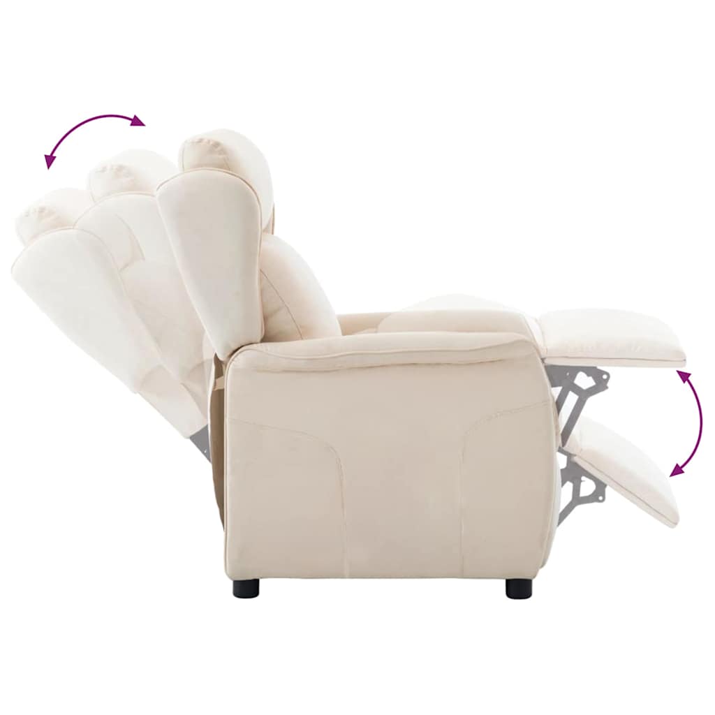 Poltrona reclinável Creme 67.5 x 93.5 x 101.5 cm tecido