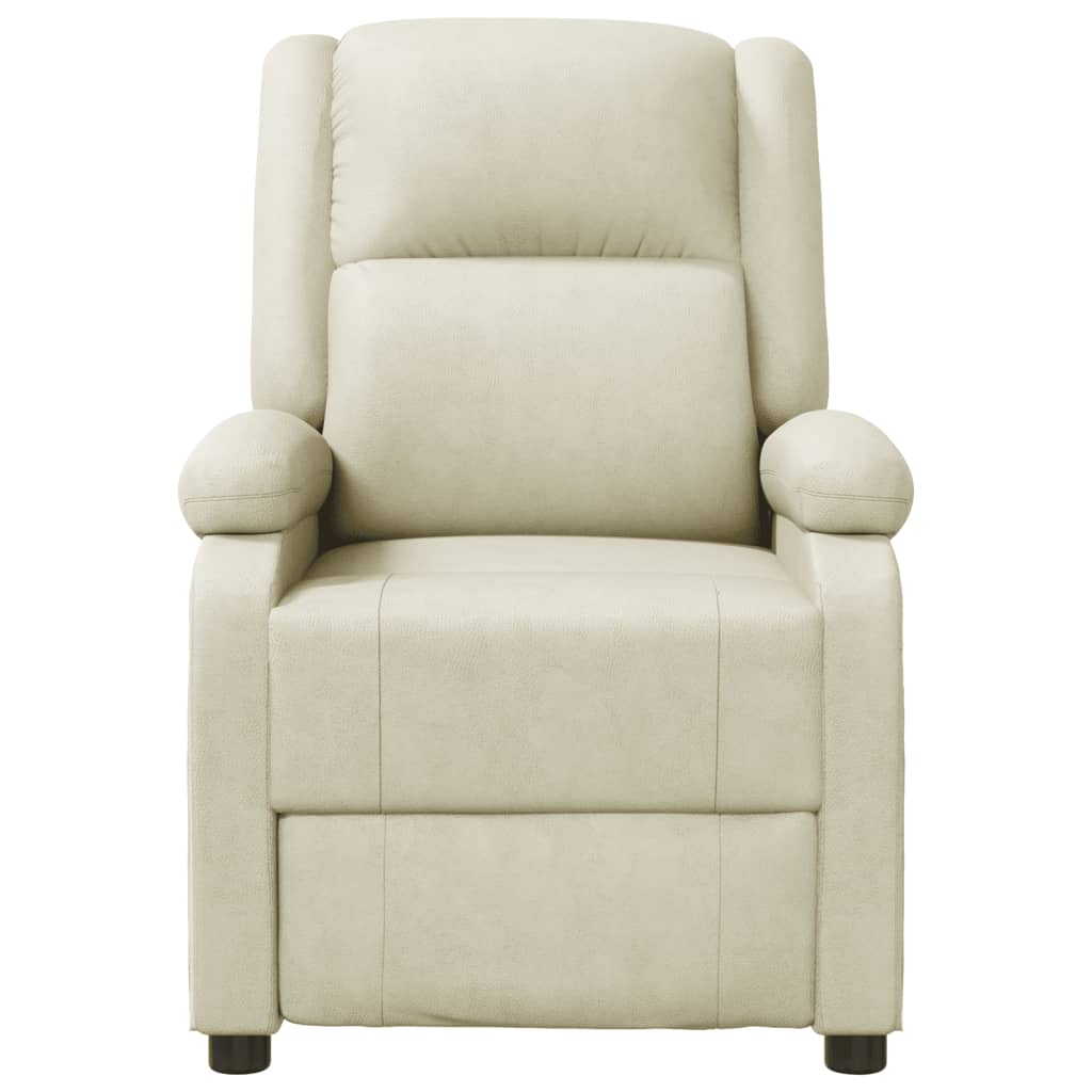 Poltrona reclinável couro artificial cor creme