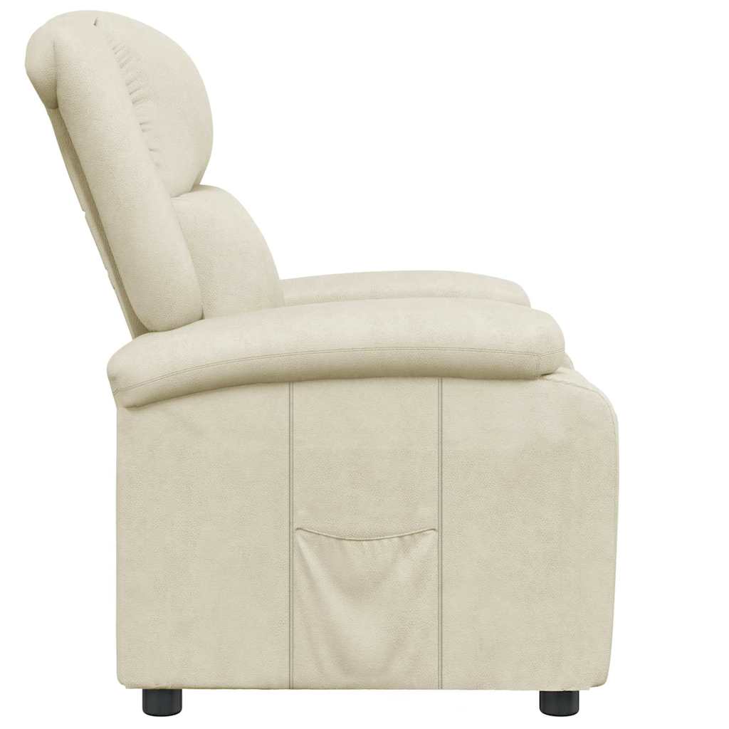Poltrona reclinável couro artificial cor creme