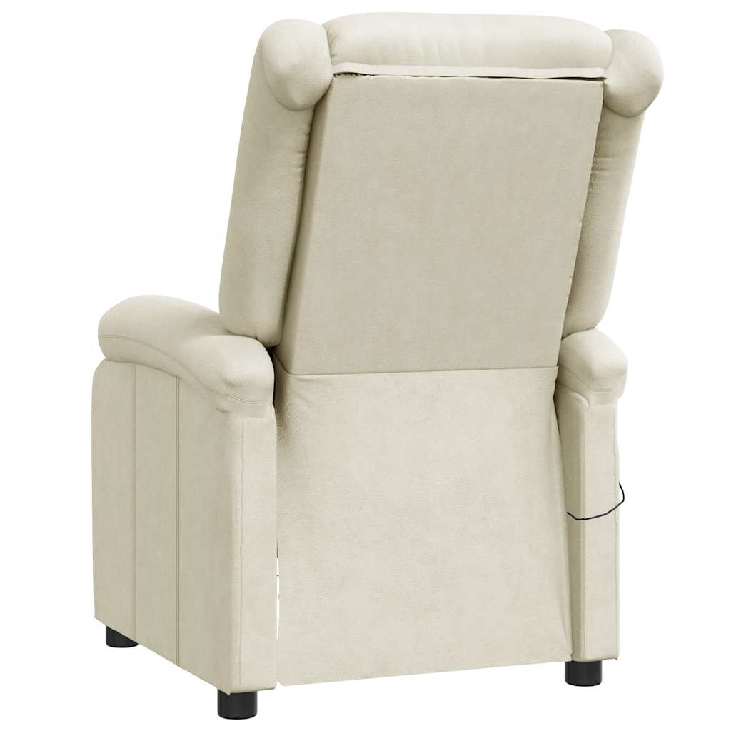 Poltrona reclinável couro artificial cor creme
