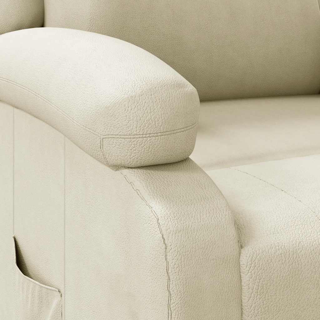 Poltrona reclinável couro artificial cor creme