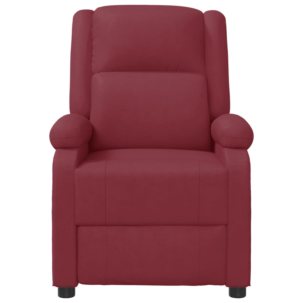 Poltrona reclinável couro artificial vermelho tinto