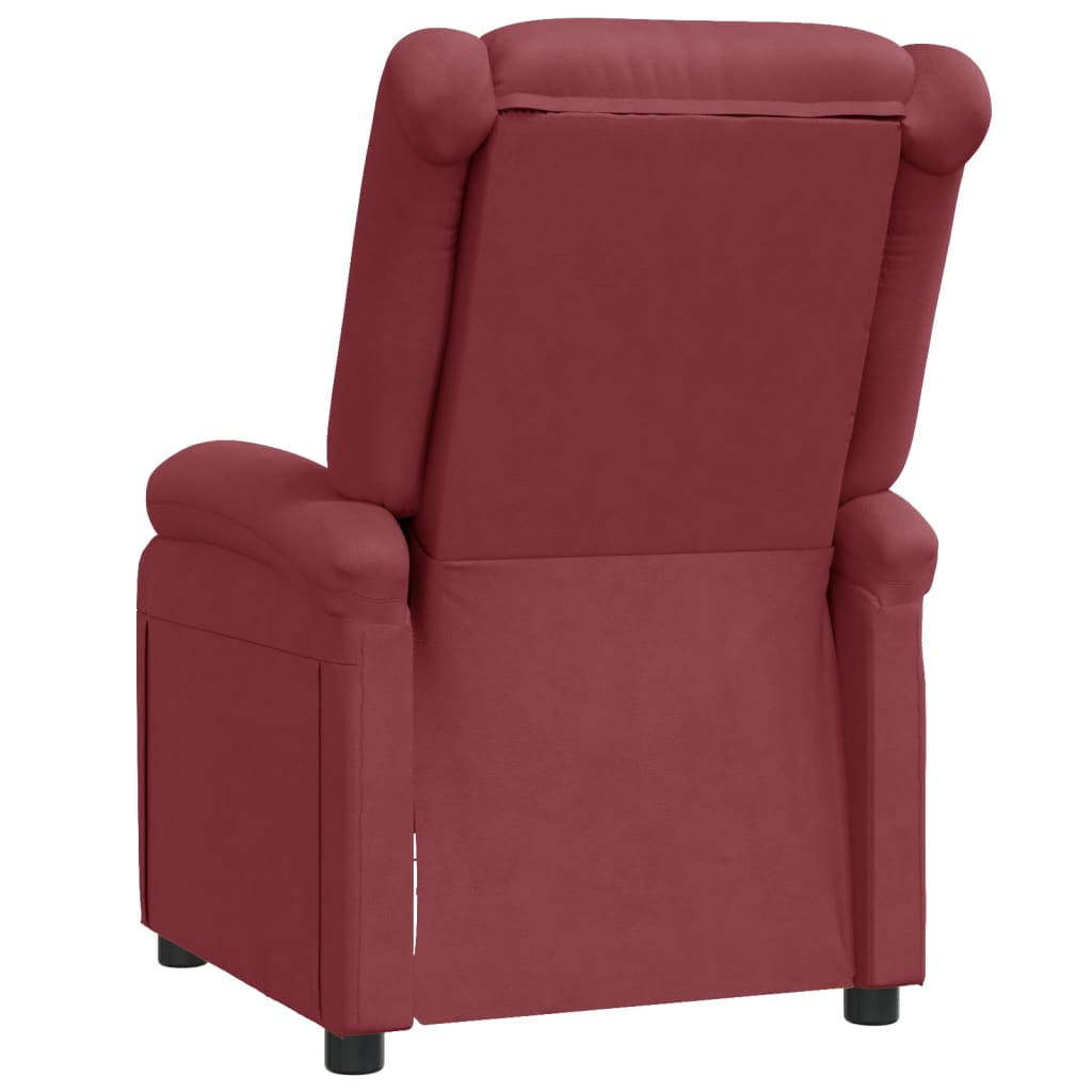 Poltrona reclinável couro artificial vermelho tinto