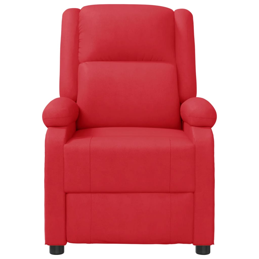 Poltrona reclinável couro artificial vermelho