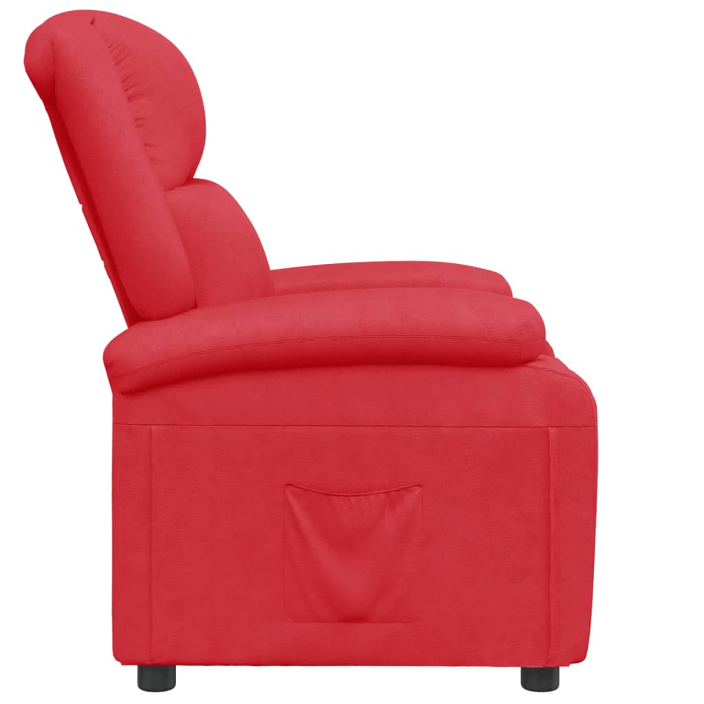 Poltrona reclinável couro artificial vermelho