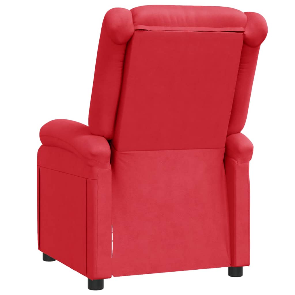 Poltrona reclinável couro artificial vermelho