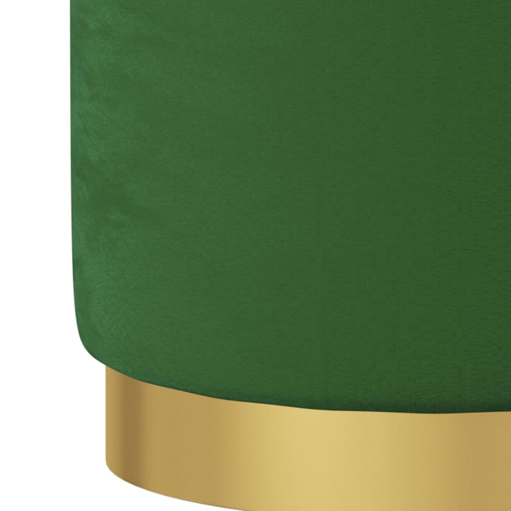 Pufe com arrumação redondo veludo 31 x 37 cm verde