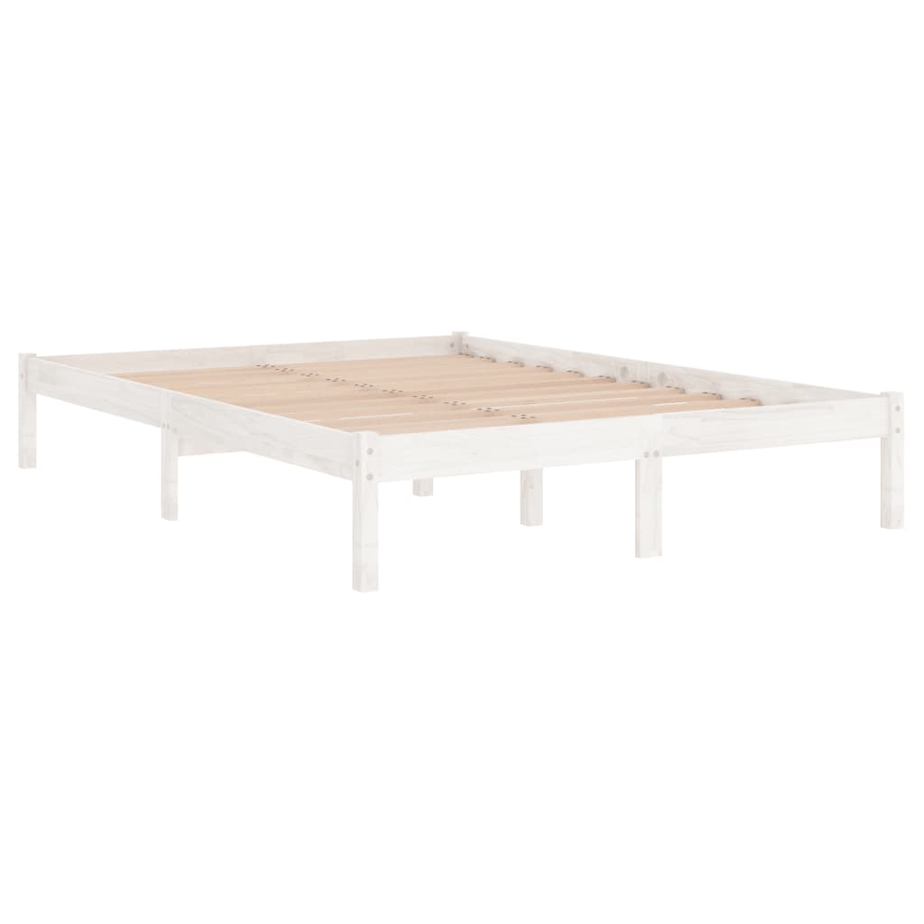 Estrutura cama pequena casal 120x190 cm pinho maciço branco