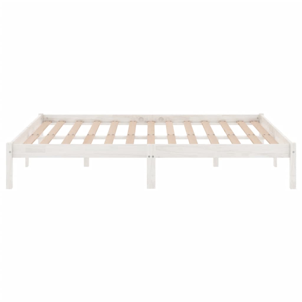 Estrutura cama pequena casal 120x190 cm pinho maciço branco