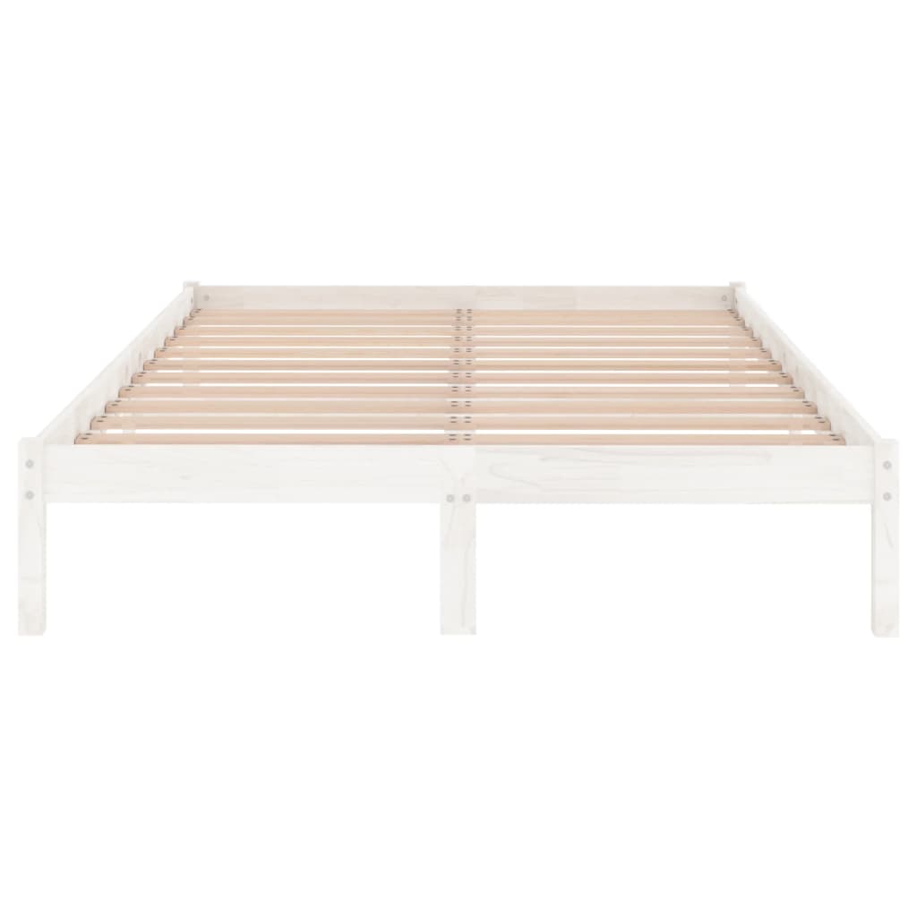 Estrutura de cama em pinho maciço 160x200 cm branco