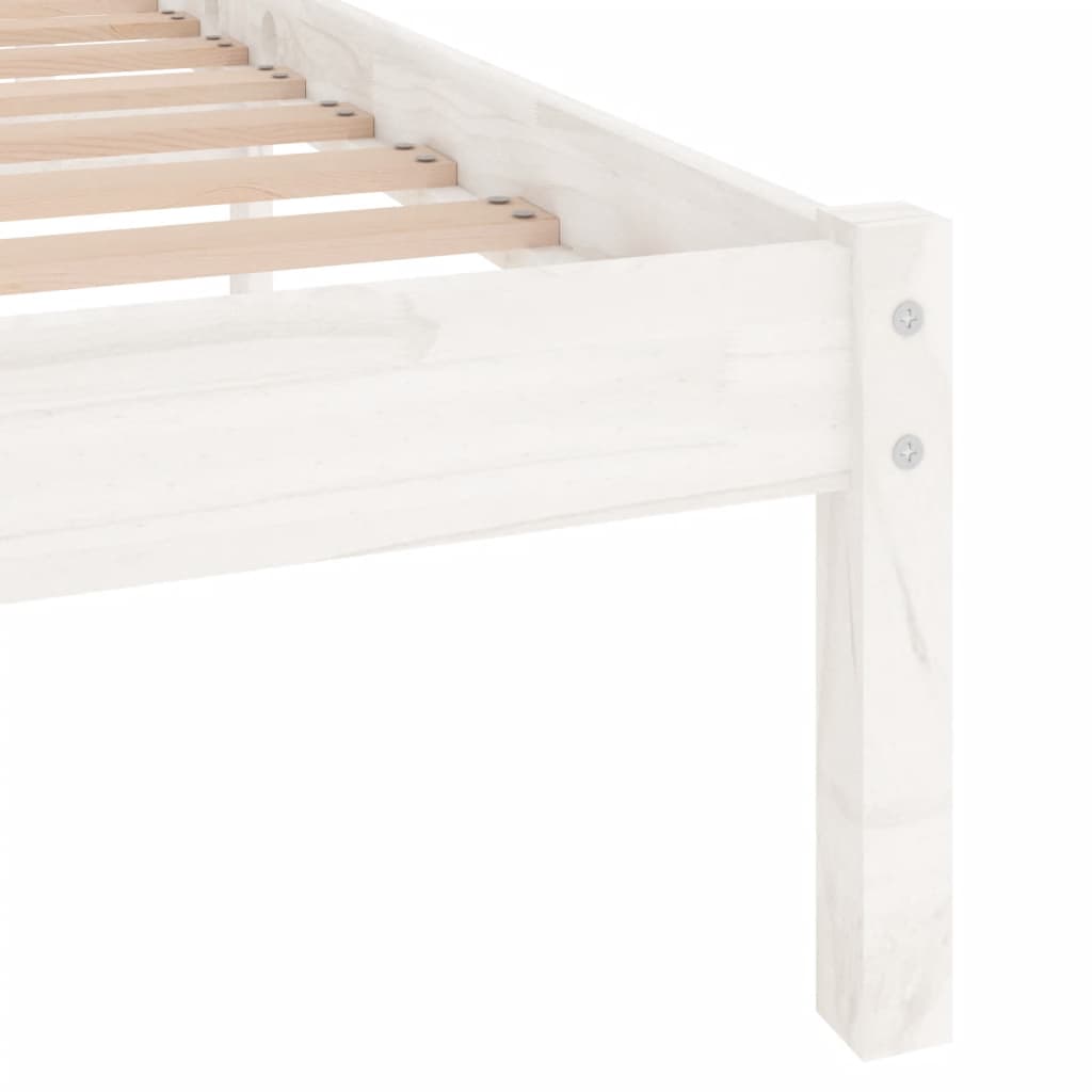 Estrutura de cama em pinho maciço 160x200 cm branco