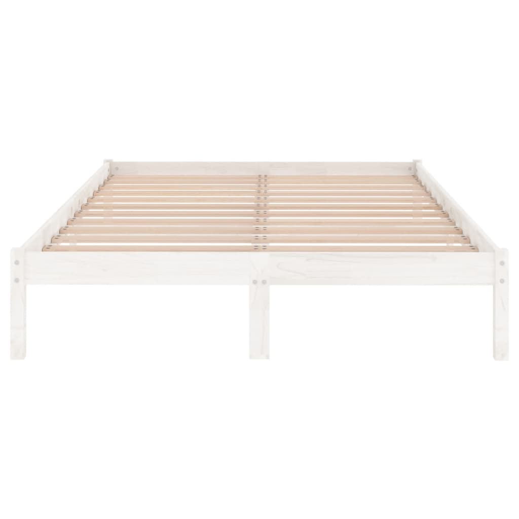 Estrutura de cama super king pinho maciço 180x200 cm branco