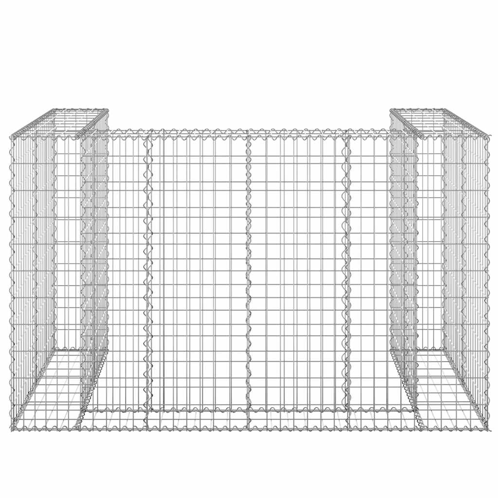 Muro gabião p/ caixotes do lixo aço galvanizado 180x100x110 cm