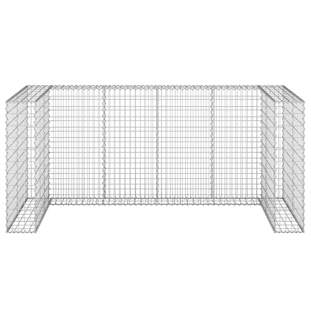 Muro gabião p/ caixotes do lixo aço galvanizado 254x100x110 cm