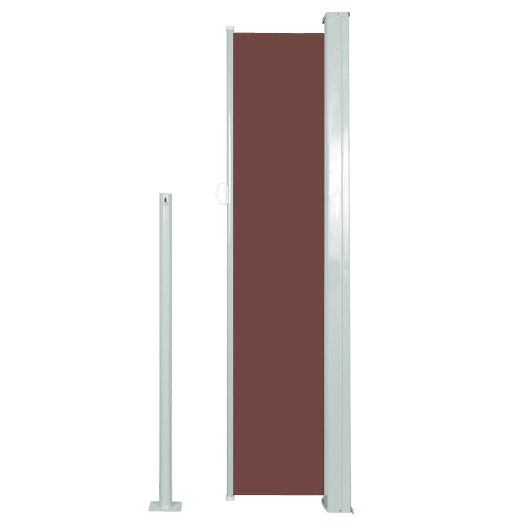 Toldo lateral retrátil para pátio 140x300 cm castanho