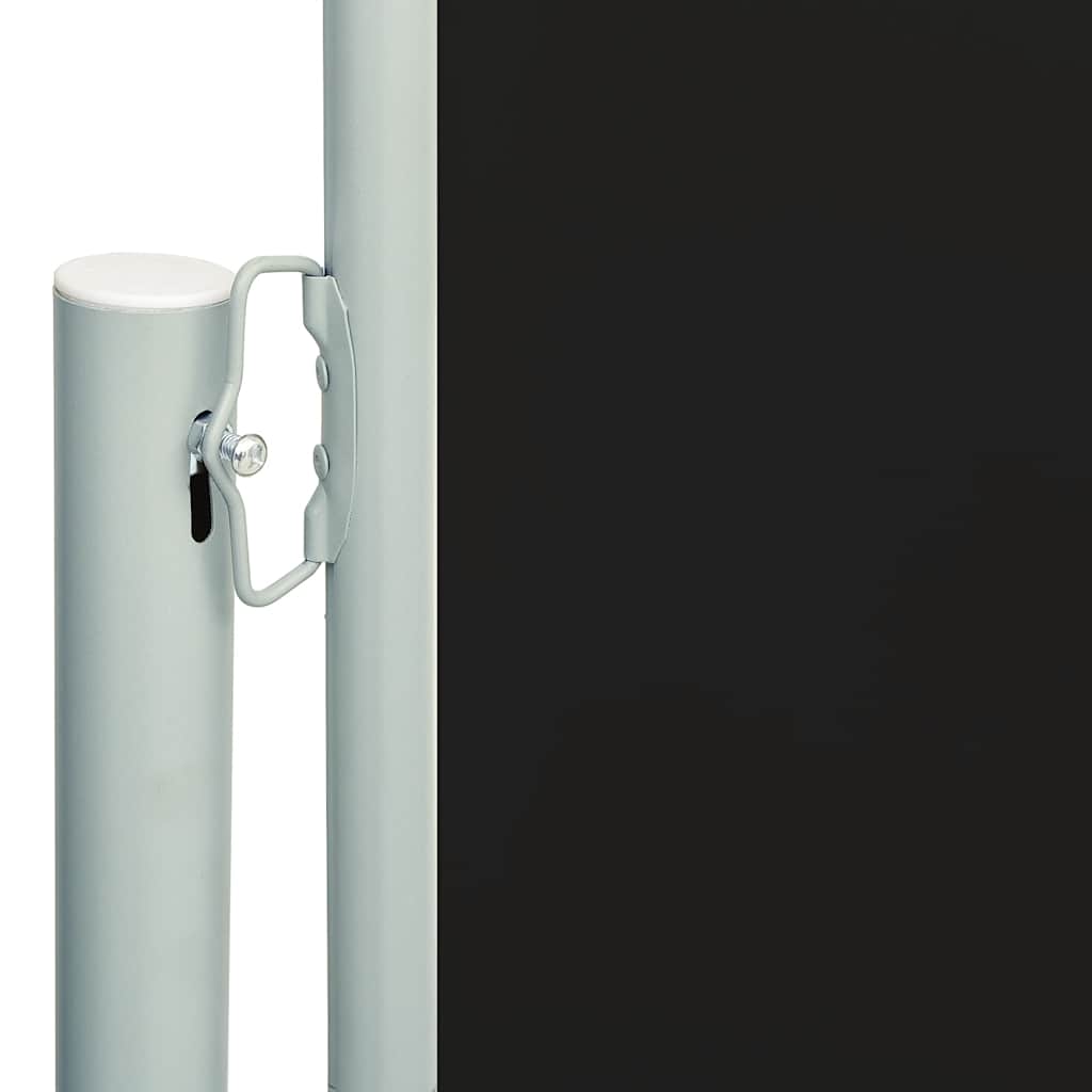 Toldo lateral retrátil para pátio 117x600 cm preto