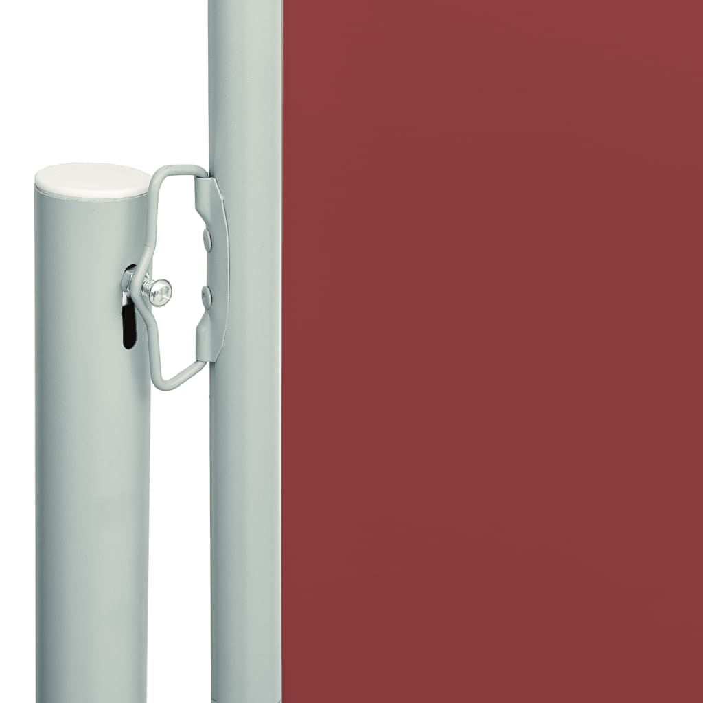 Toldo lateral retrátil para pátio 117x600 cm vermelho