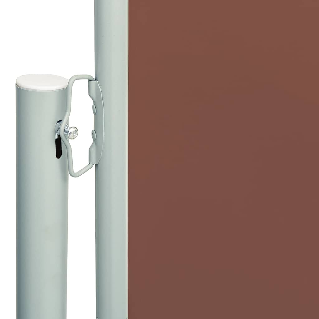 Toldo lateral retrátil para pátio 220x600 cm castanho