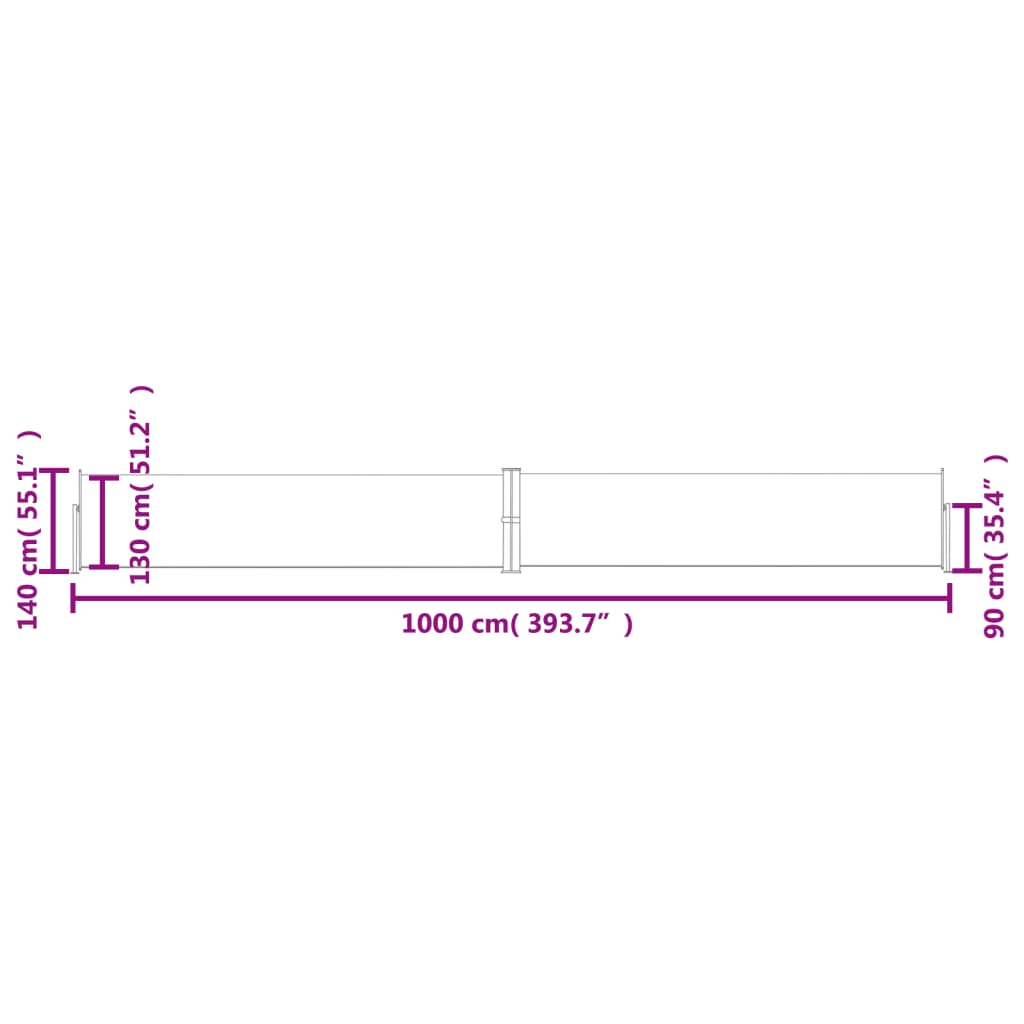 Toldo lateral retrátil 140x1000 cm creme