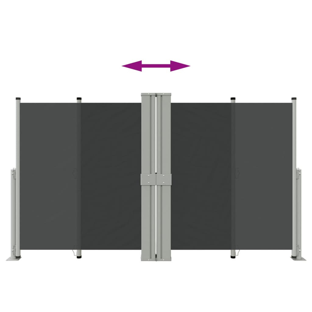 Toldo lateral retrátil 140x1200 cm preto