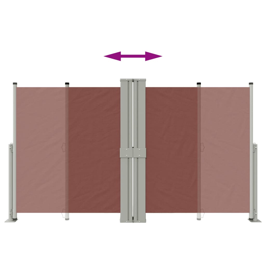 Toldo lateral retrátil 140x1200 cm castanho