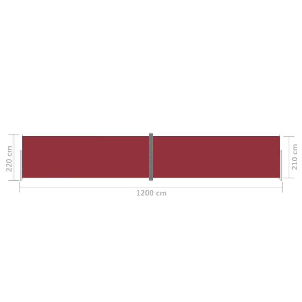 Toldo lateral retrátil 220x1200 cm vermelho