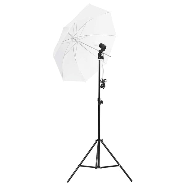 Kit de iluminação para estúdio com fundos e sombrinhas