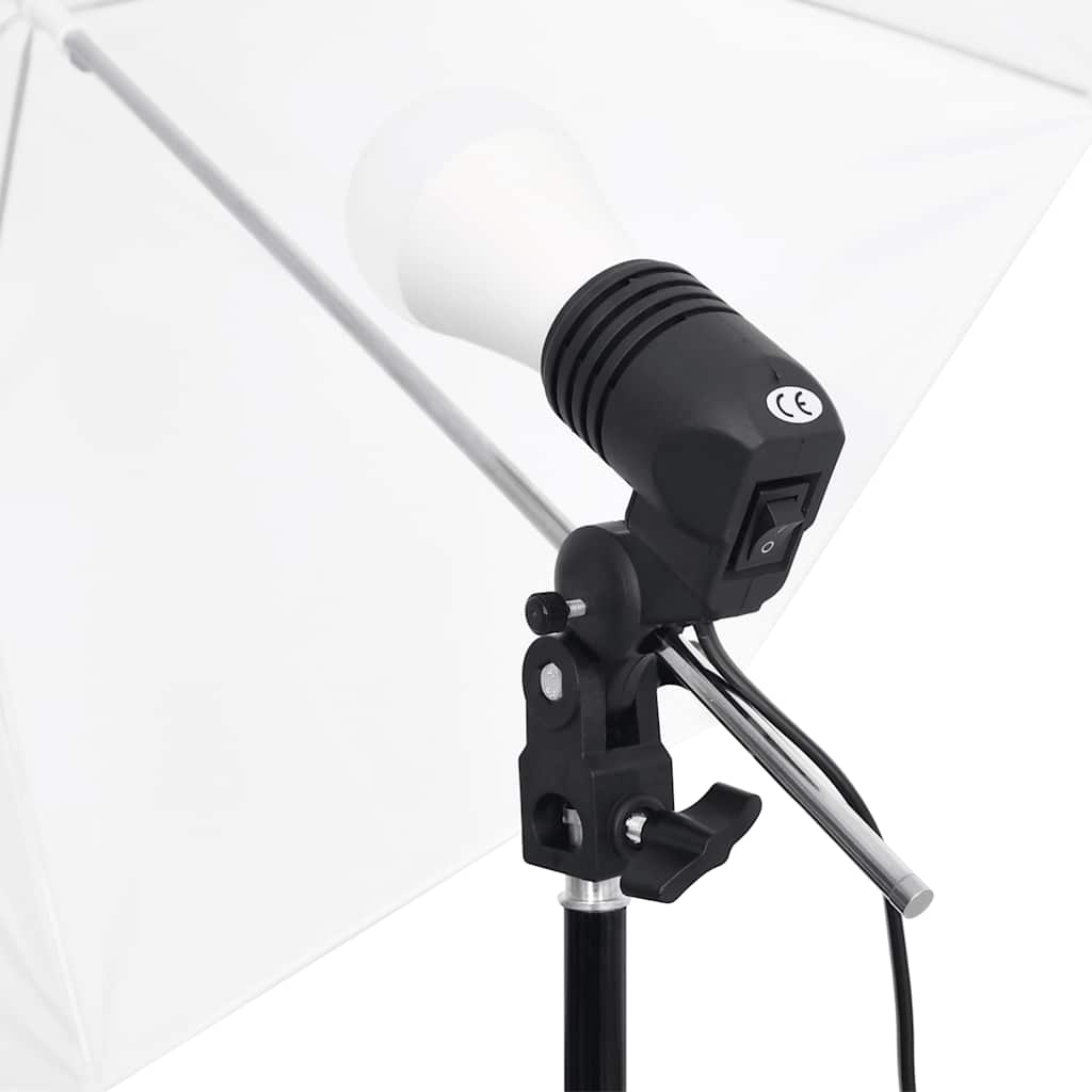 Kit de iluminação para estúdio com fundos e sombrinhas