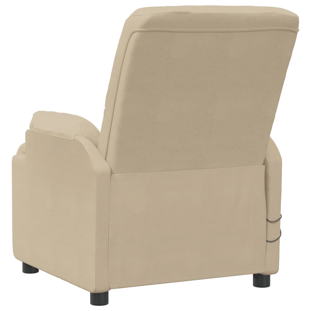 Poltrona de massagens elevatória camurça artificial cor creme