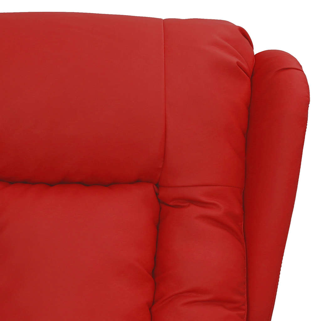 Poltrona massagens elevatória couro artificial vermelho tinto
