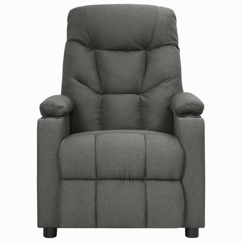 Poltrona de massagens elevatória tecido cinzento-escuro