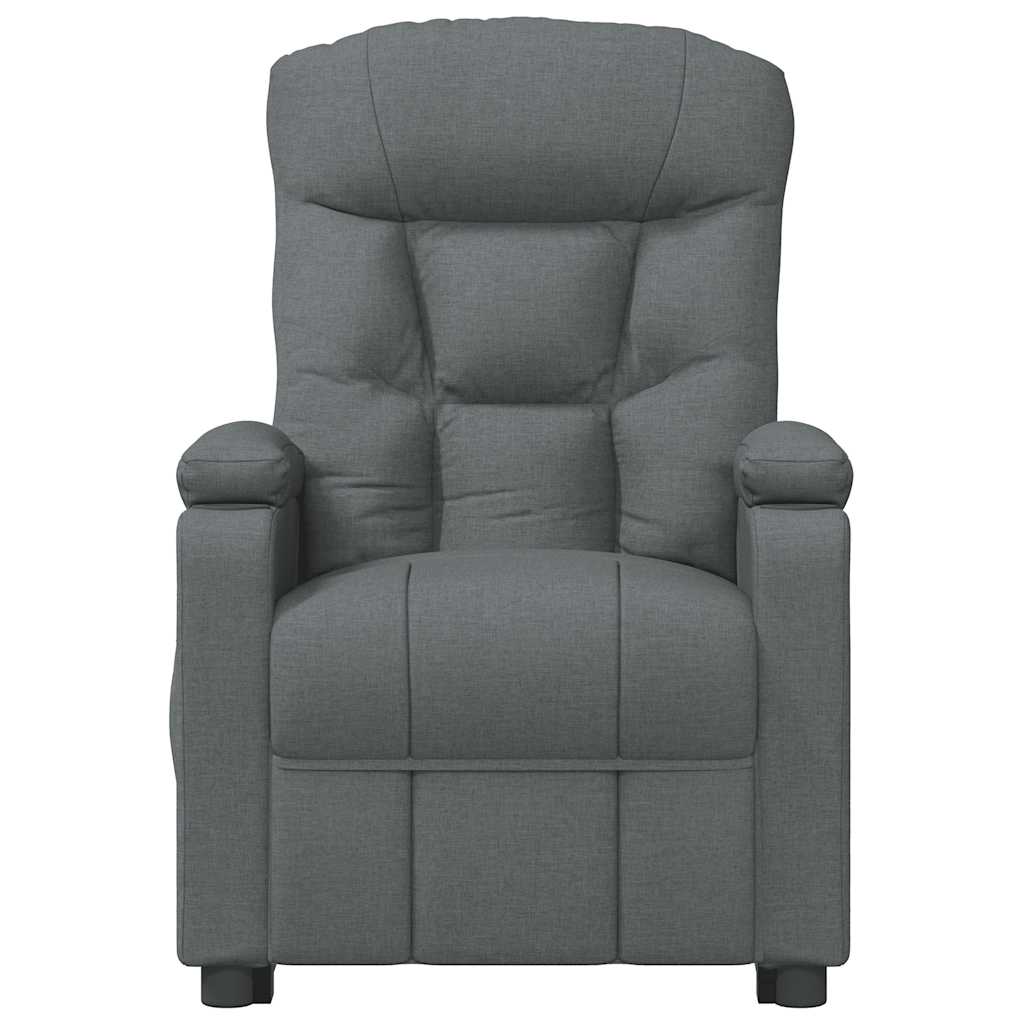 Poltrona de massagens elevatória tecido cinzento-escuro