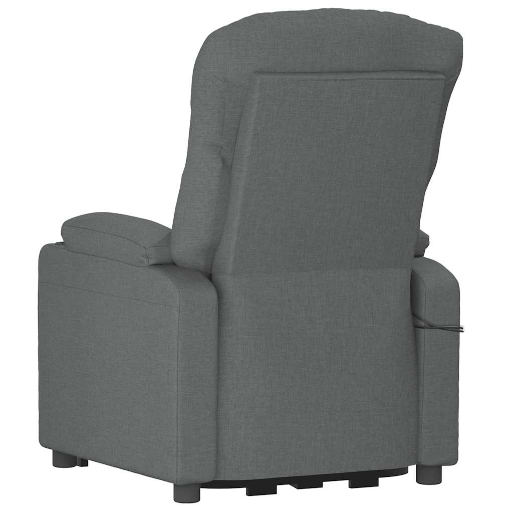 Poltrona de massagens elevatória tecido cinzento-escuro