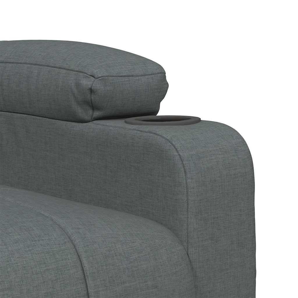Poltrona de massagens elevatória tecido cinzento-escuro