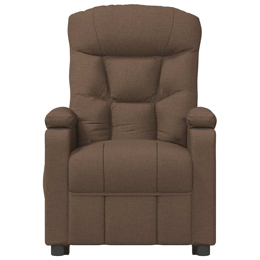 Poltrona elevatória de massagens tecido castanho