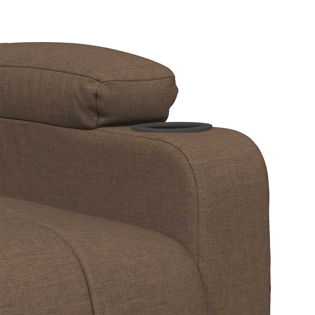 Poltrona elevatória de massagens tecido castanho