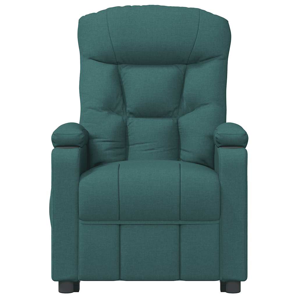 Poltrona elevatória de massagens tecido verde-escuro