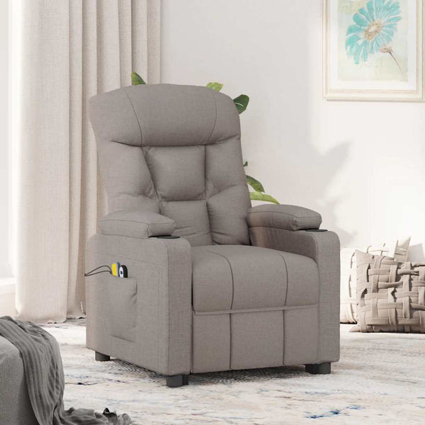 Poltrona de massagens tecido cinzento-acastanhado