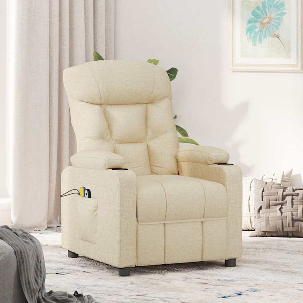Poltrona de massagens tecido cor creme