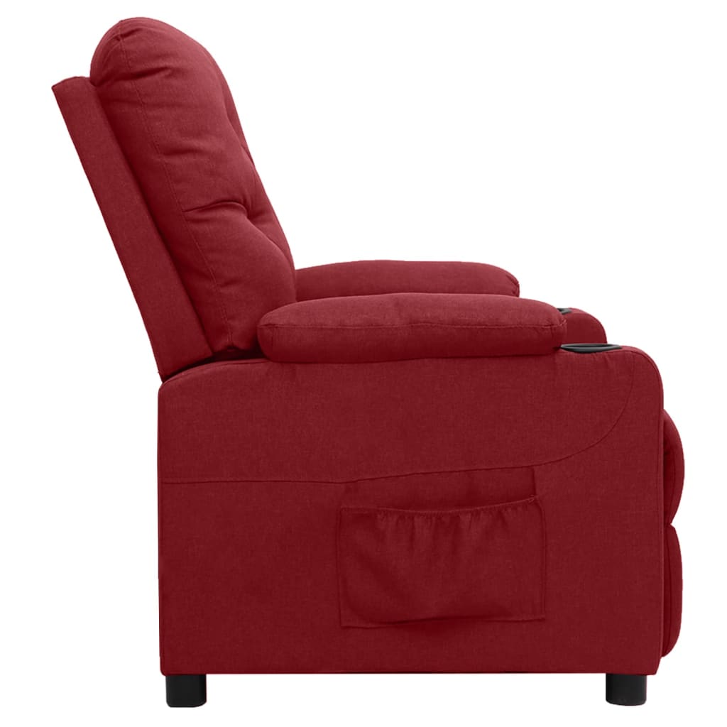 Poltrona elevatória tecido vermelho tinto