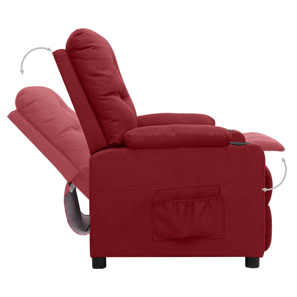 Poltrona elevatória tecido vermelho tinto