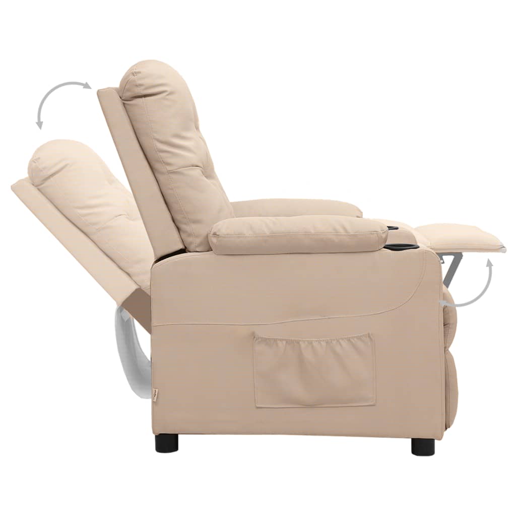 Poltrona elevatória tecido cor creme