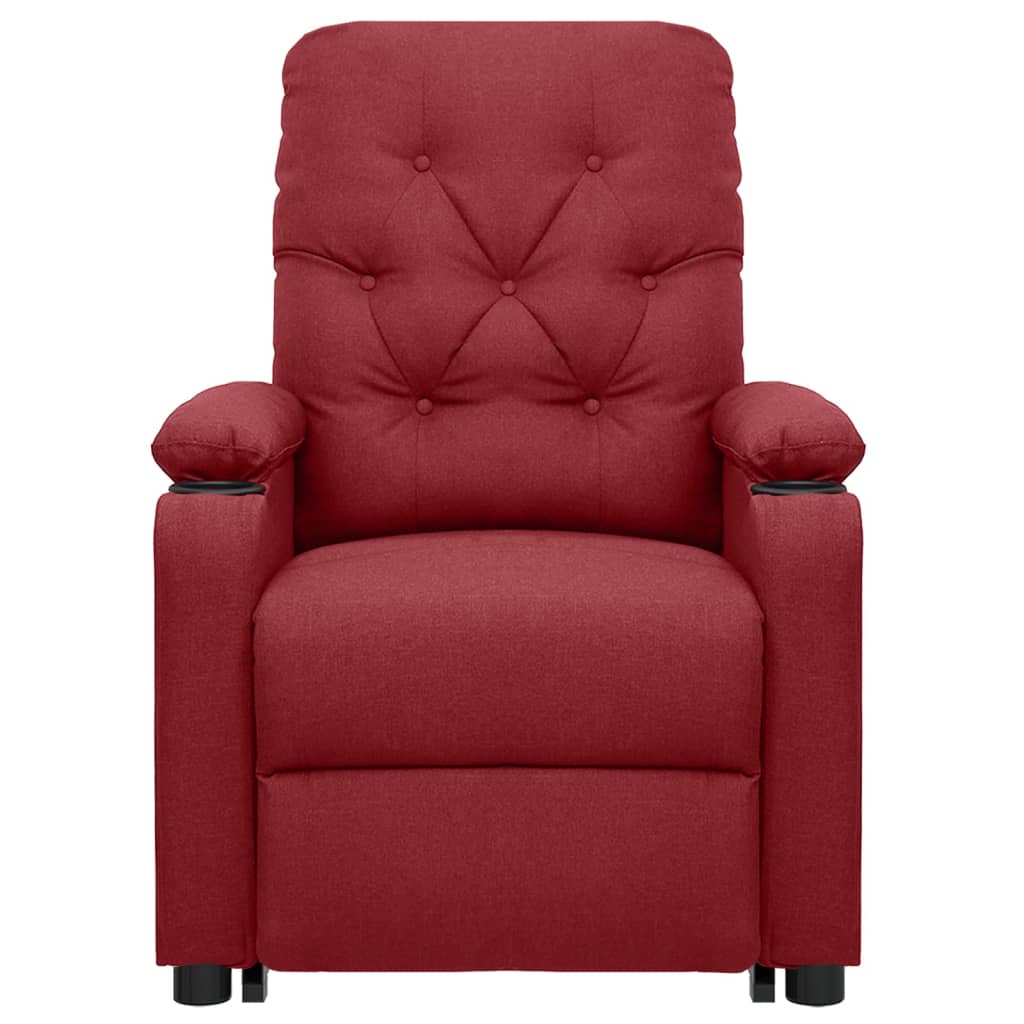 Poltrona elevatória de massagens tecido vermelho tinto