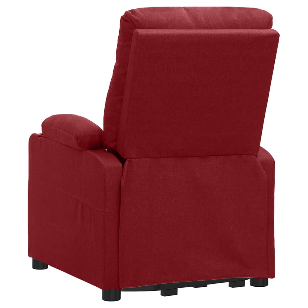 Poltrona elevatória de massagens tecido vermelho tinto