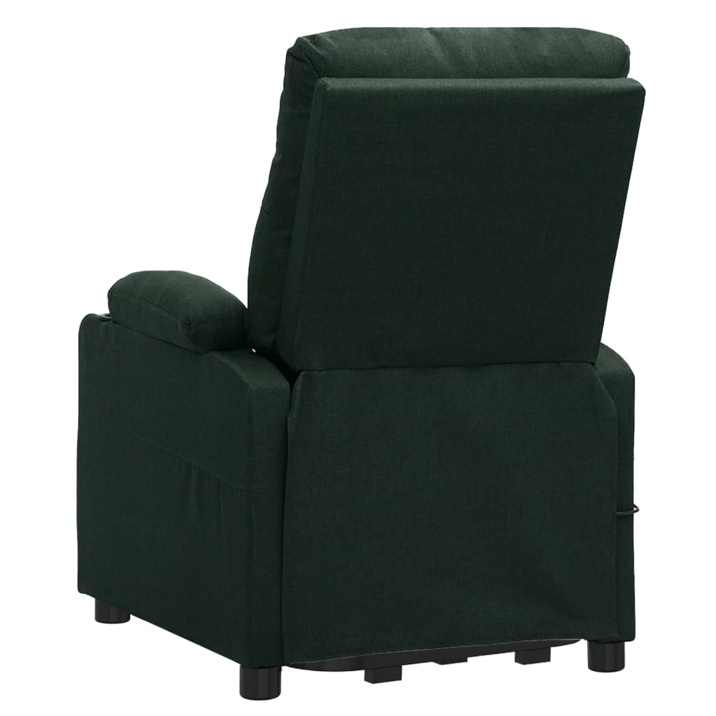 Poltrona elevatória de massagens tecido verde-escuro